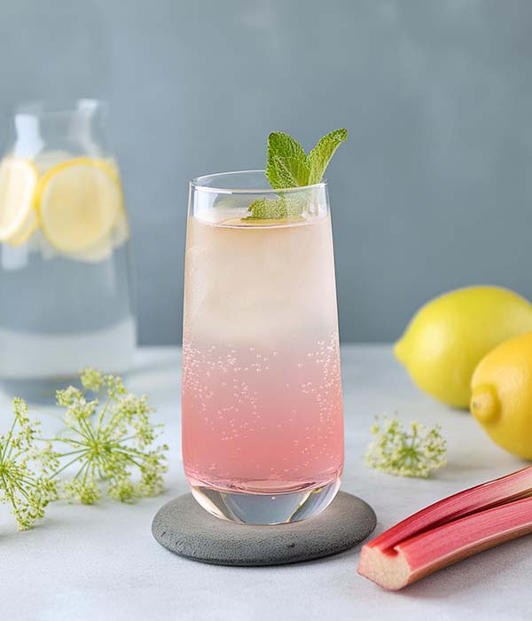 Alkoholfri opskrift på Rhuflower Spritz Mocktail